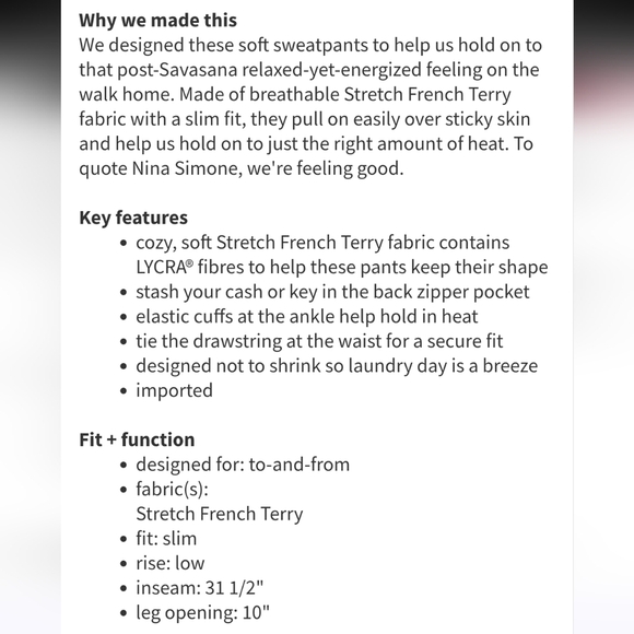 Vintage Lululemon Medium Grey Feel Good Pant Size 4 - Picture 11 of 11